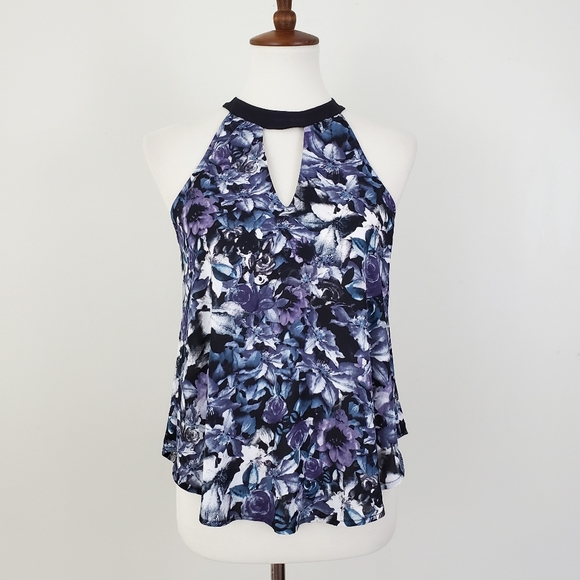 ASTR Floral Print Cutout Tank XS - Picture 3 of 9